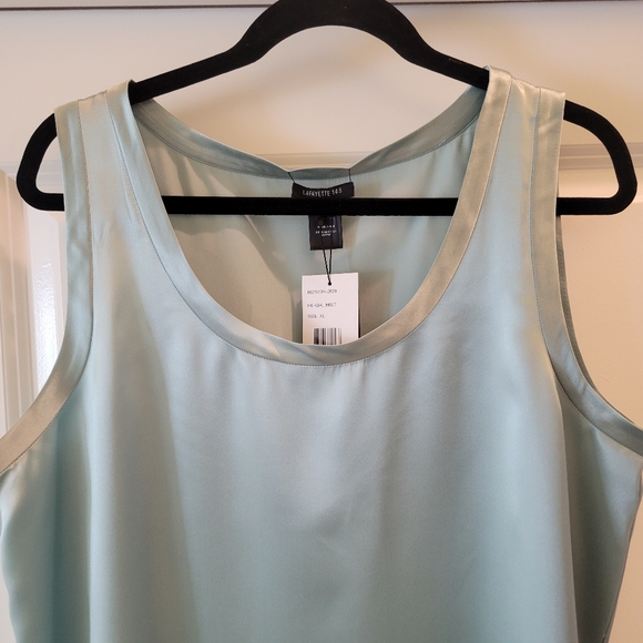 Lafayette 148 Light Blue Satin Silk Top Size XL.Brand New With Tag. - Picture 9 of 11